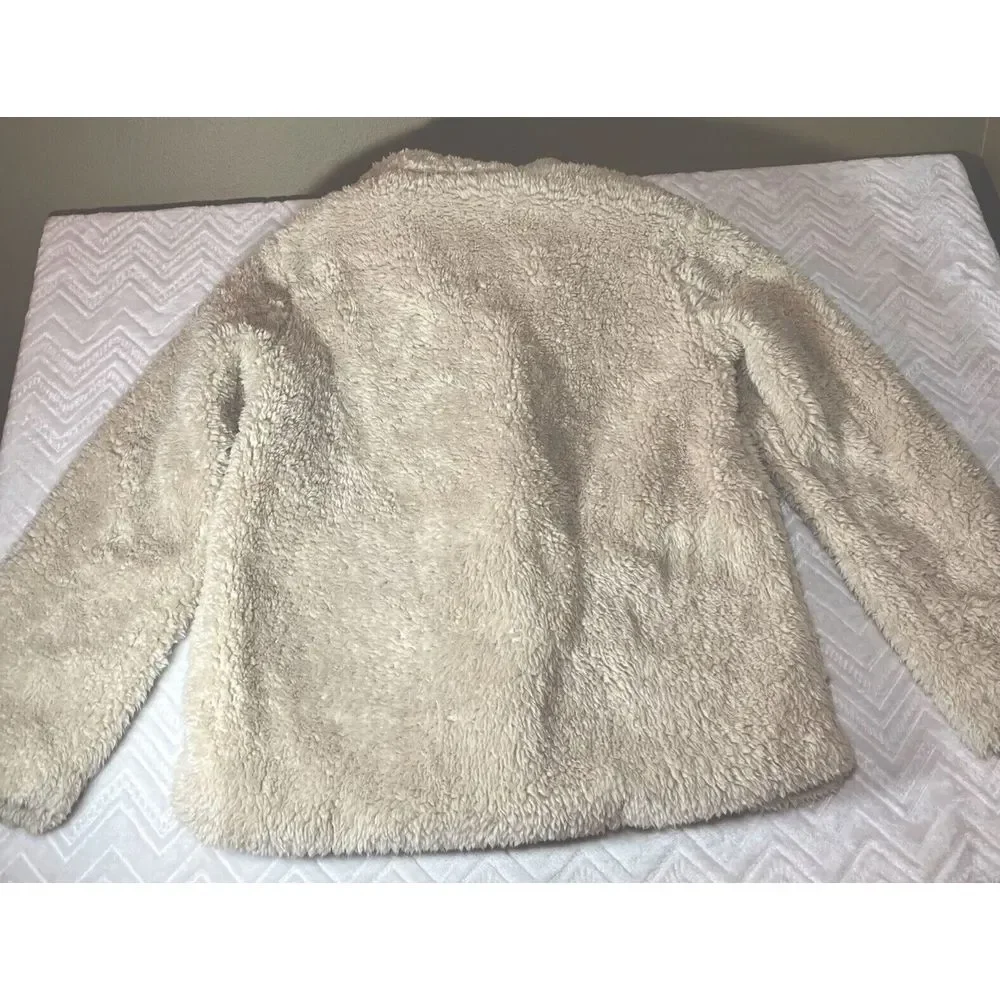 Sanctuary Sherpa Jacket Size‎ M Teddy Bear Coat Beige Anthropologie - Picture 7 of 14